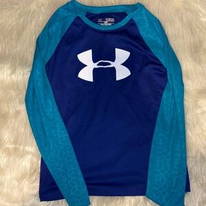 Under Armour Navy and Aqua Long Sleeve Top
